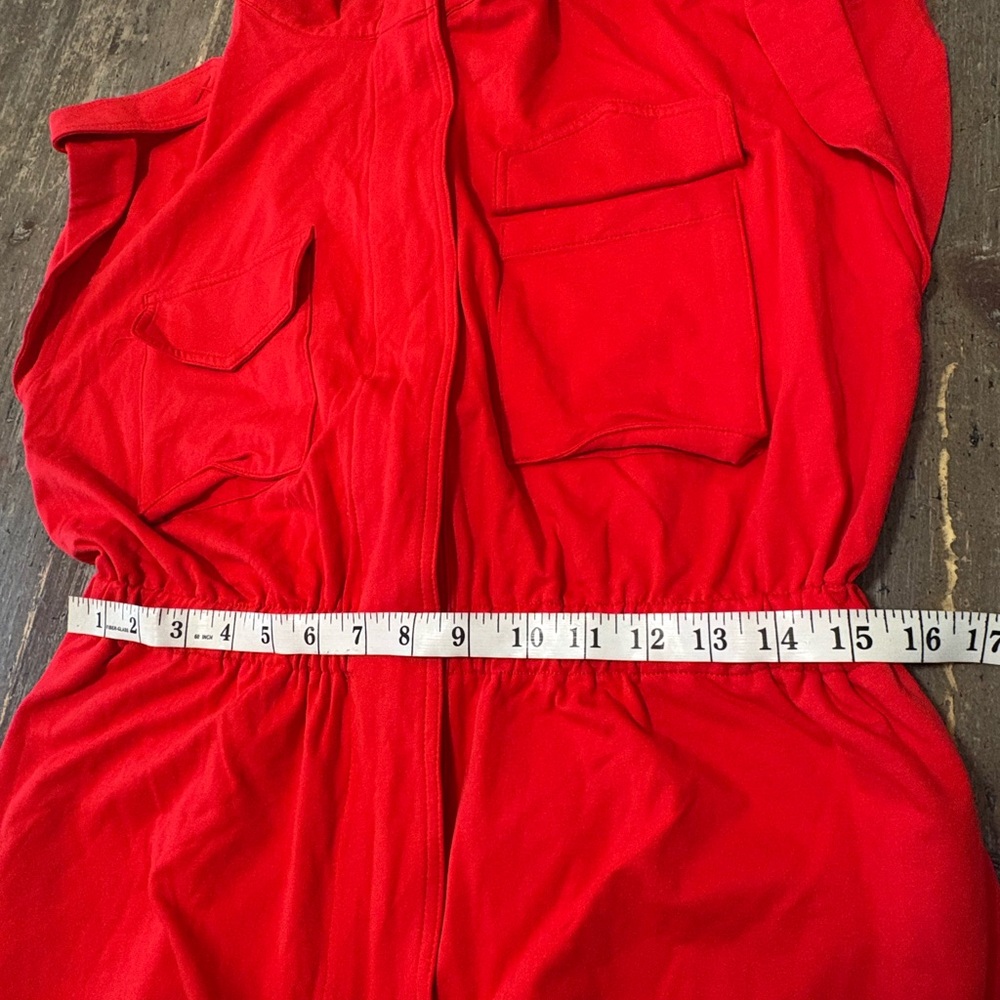 Red Sleeveless Jumpsuit - Picture 9 of 13